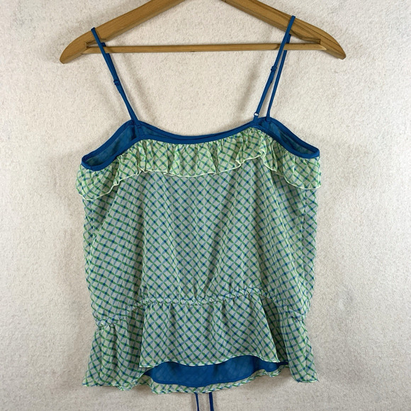 Old Navy Womens Chiffon Ruffle Cami Top Sz XS Flounce Feminine Preppy Peplum Y2K - Picture 7 of 15